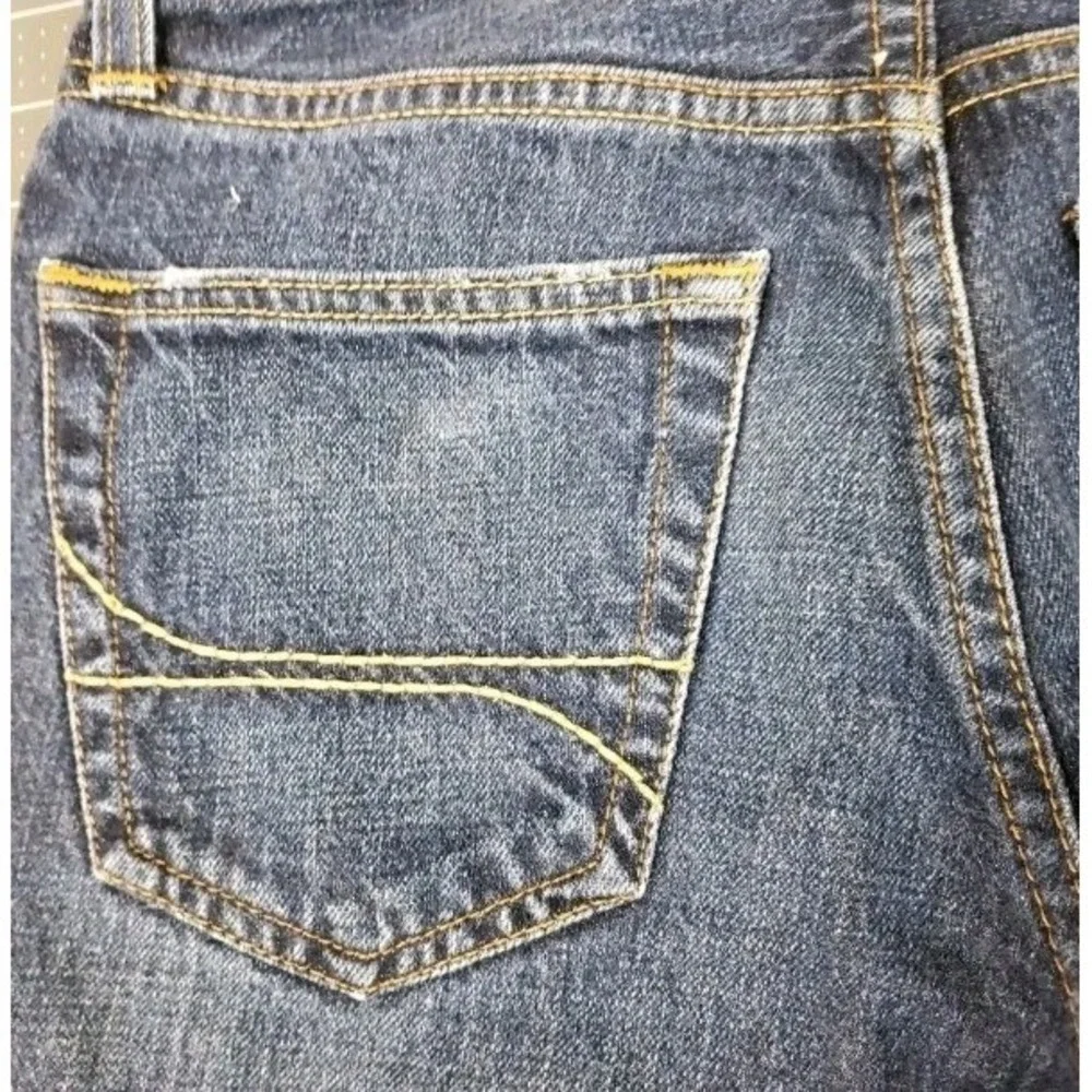 The Hollister Jeans 28 X 30 button fly slim straight Denim Mens Dark Wash